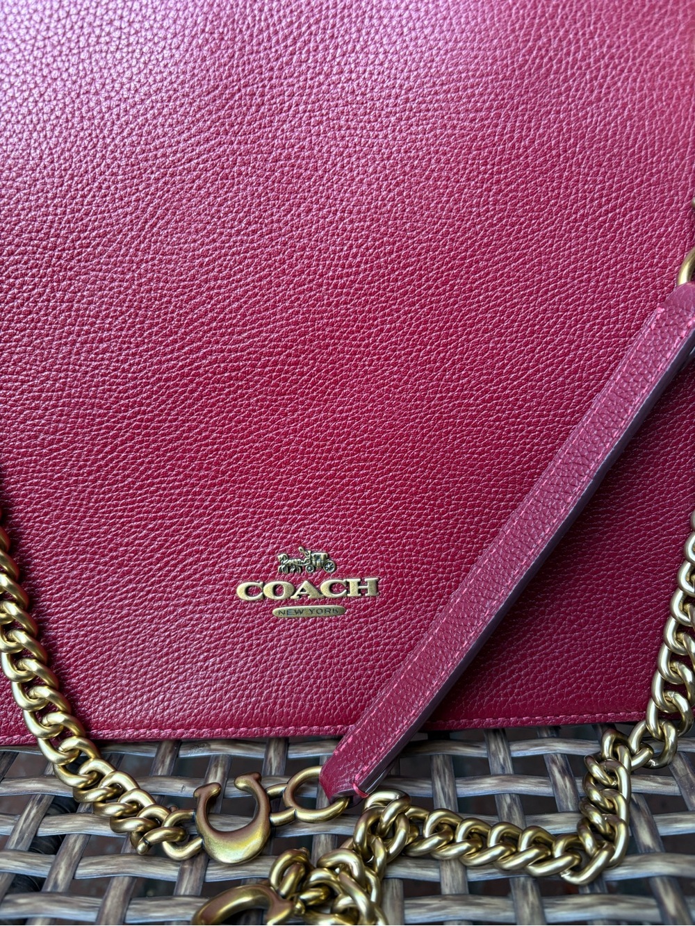 Coach Bryant Convertible Carryall In Brass/Deep Red - Picture 8 of 16